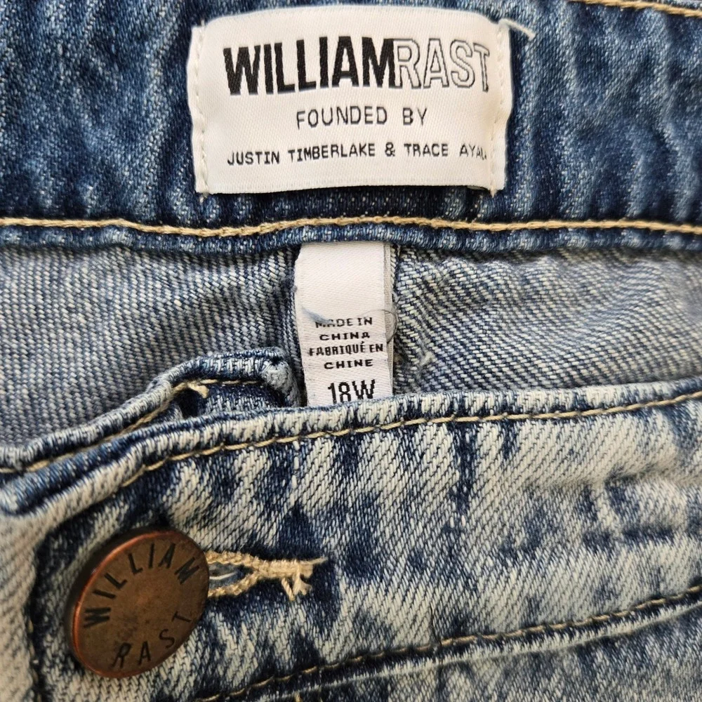William Rast My Exs Jean Light Wash Distressed Floral Patch Denim Plus 18W